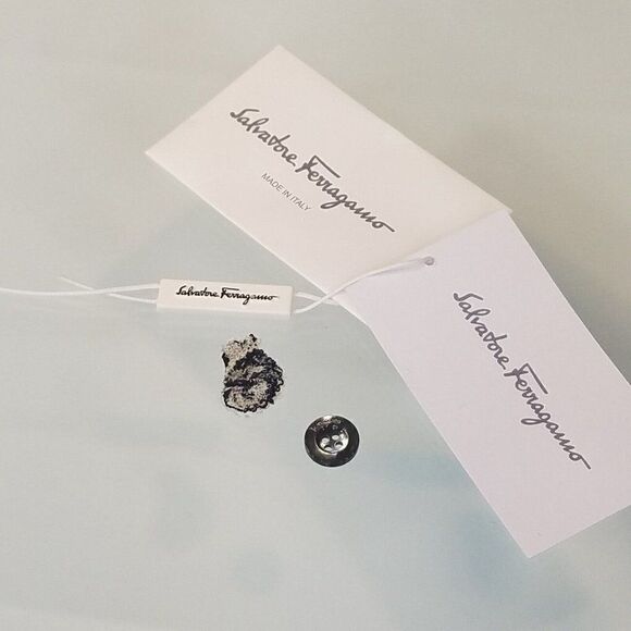Salvatore Ferragamo Replacement Button Pearlized Silver Color 4 Hole Small - Picture 2 of 12